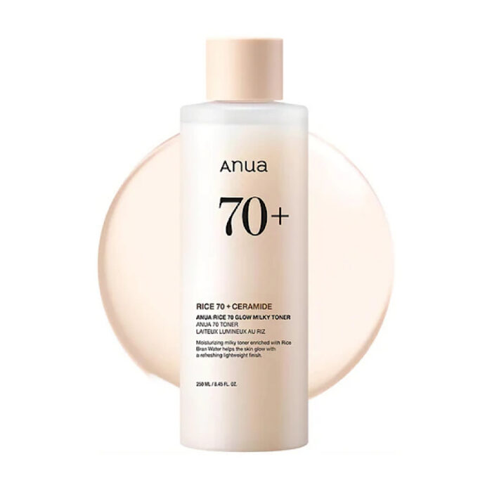 تونر روشن کننده و آبرسان برنج آنوا Anua Rice 70 Glow Milky Toner دوریس استور